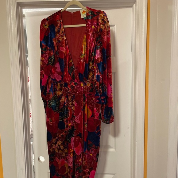 FARM Rio Pants - Farm Rio🧡 Floral 💜 Print Velvet Jumpsuit 💛